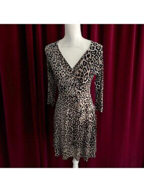 KAREN KANE Leopard Animal Print A Line Dress Size XS